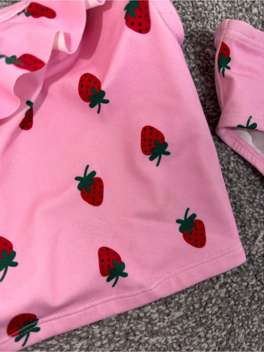 Hanna Andersson Strawberry One Shoulder swim suit 6-7 years